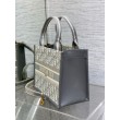 Borse Imitazioni Dior piccola Book Tote con tracolla Tela Dior Oblique grigia