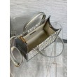 Borse Imitazioni Dior piccola Book Tote con tracolla Tela Dior Oblique grigia