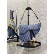 Borsa Dior Saddle con tracolla Blue Denim Oblique Jacquard