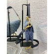 Borsa Dior Saddle con tracolla Blue Denim Oblique Jacquard