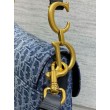 Borsa Dior Saddle con tracolla Blue Denim Oblique Jacquard