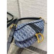 Borsa Dior Saddle con tracolla Blue Denim Oblique Jacquard