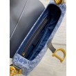 Borsa Dior Saddle con tracolla Blue Denim Oblique Jacquard