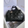 Borse Firmate Replica grande Dior Toujours Pelle di vitello Macrocannage nera