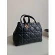 Borse Firmate Replica grande Dior Toujours Pelle di vitello Macrocannage nera