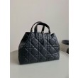 Borse Firmate Replica grande Dior Toujours Pelle di vitello Macrocannage nera