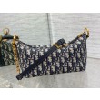 Borsa hobo Dior Diorstar con catena Jacquard blu obliquo