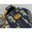 Borsa hobo Dior Diorstar con catena Jacquard blu obliquo