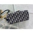 Borsa hobo Dior Diorstar con catena Jacquard blu obliquo