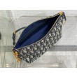 Borsa hobo Dior Diorstar con catena Jacquard blu obliquo