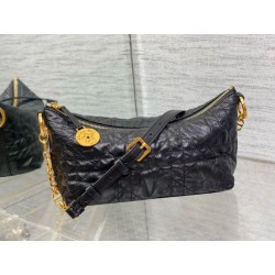 Bora Pari all'originale replica hobo Dior Diorstar con catena Pelle di vitello stropicciata nera