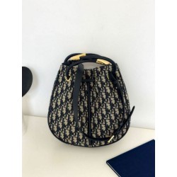 Borsa media Dior Nolita Jacquard blu Dior Oblique