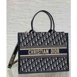 Bora Pari all'originale replica tote Dior media per libri con tracolla in tela blu Dior Oblique