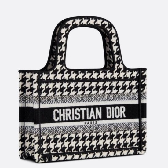 Borsa tote Dior Mini Book Micro ricamo pied de poule