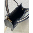 Borse Replica tote Dior piccola per libri con tracolla in tela blu Dior Oblique