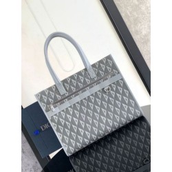 Replica Perfetta tote Dior Safari in tela grigia con diamanti CD