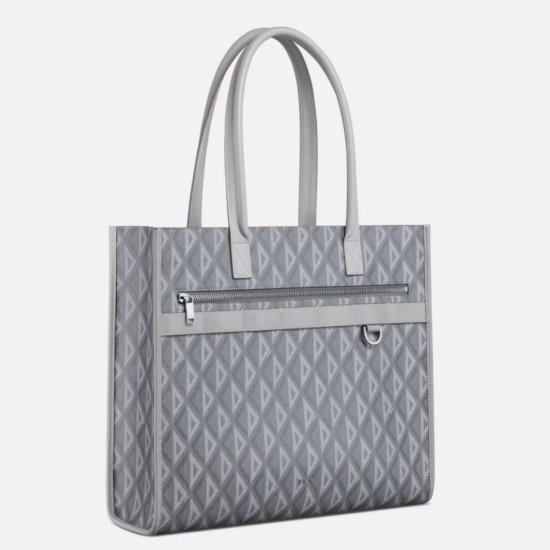 Replica Perfetta tote Dior Safari in tela grigia con diamanti CD