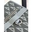 Replica Perfetta tote Dior Safari in tela grigia con diamanti CD