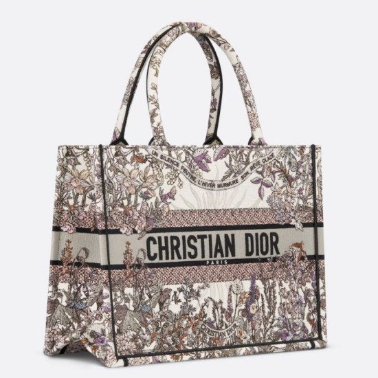 Borse Imitazioni tote media Dior Book Ricamo Dior 4 Saisons Hiver Soleil