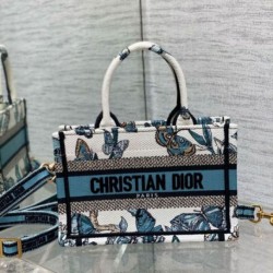 Imitazioni borse griffate Dior Mini Book Tote con tracolla Ricamo Toile de Jouy Messico blu Replica qualità specchio Replica Perfette Imitazioni borse griffate Dior Mini Book Tote con tracolla Ricamo Toile de Jouy Messico blu imitazioni