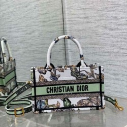 Borsa Dior Mini Book Tote con tracolla Ricamo Toile de Jouy Messico bianco Replica qualità specchio Replica Perfette Borsa Dior Mini Book Tote con tracolla Ricamo Toile de Jouy Messico bianco imitazioni