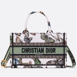 Replica Perfette Borsa Dior Mini Book Tote con tracolla Ricamo Toile de Jouy Messico bianco imitazioni