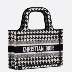 Replica Perfette Borsa tote Dior Mini Book Micro ricamo pied de poule imitazioni