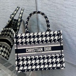 Borsa Replica 1:1 tote Dior piccola per libri Micro ricamo pied de poule qualità specchio Replica Perfette Borsa 1:1 tote Dior piccola per libri Micro ricamo pied de poule imitazioni