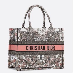 Replica Perfette Borse Imitazioni tote Dior media con libro Farfalla intorno al mondo ricamato imitazioni