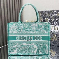 Replica Perfette Qualità superiore replica Dior media Dioriviera Book Tote Aquamarina Ricamo Toile de Jouy imitazioni