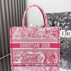 Dior Medium Dioriviera Book Tote Pink Toile de Jouy Embroidery Replica qualità specchio Replica Perfette Dior Medium Dioriviera Book Tote Pink Toile de Jouy Embroidery imitazioni