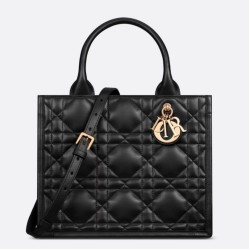 Replica Perfette Qualità superiore replica Dior piccola book tote con tracolla Pelle di vitello macrocannage nera imitazioni