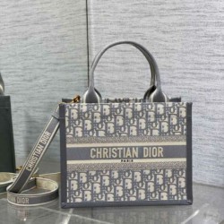 Borse Imitazioni Dior piccola Book Tote con tracolla Tela Dior Oblique grigia Replica qualità specchio Replica Perfette Borse Imitazioni Dior piccola Book Tote con tracolla Tela Dior Oblique grigia imitazioni