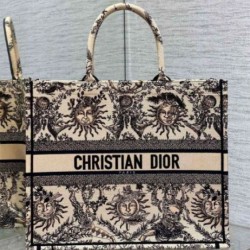 Borsa tote grande per libri Dior Beige Ricamo Toile de Jouy Soleil Replica qualità specchio Replica Perfette Borsa tote grande per libri Dior Beige Ricamo Toile de Jouy Soleil imitazioni