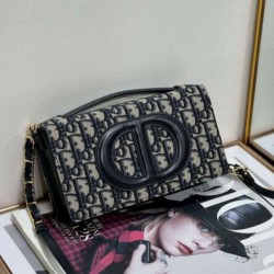 Dior CD Signature Mini Bag Blue Oblique Jacquard Replica qualità specchio Replica Perfette Dior CD Signature Mini Bag Blue Oblique Jacquard imitazioni
