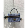 Dior 30 Montaigne Mini Vanity Case Blu Denim Oblique Jacquard