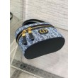 Dior 30 Montaigne Mini Vanity Case Blu Denim Oblique Jacquard