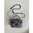 Dior 30 Montaigne Mini Vanity Case Blu Oblique Jacquard