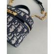 Dior 30 Montaigne Mini Vanity Case Blu Oblique Jacquard