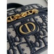 Dior 30 Montaigne Mini Vanity Case Blu Oblique Jacquard
