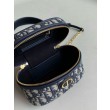 Dior 30 Montaigne Mini Vanity Case Blu Oblique Jacquard