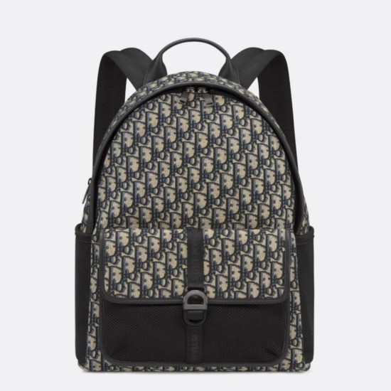 Dior 8 Backpack Beige and Black Dior Oblique Jacquard