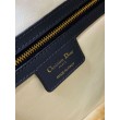 Dior D-Vibe Bowling Borsa grande Jacquard blu obliquo