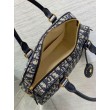 Dior D-Vibe Bowling Borsa grande Jacquard blu obliquo