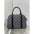 Dior D-Vibe Bowling Borsa grande Jacquard blu obliquo