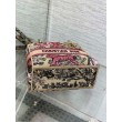 Dior Dioriviera Lady D-Lite Medium Bag Raffia con ricamo Toile de Jouy Sauvage rosa