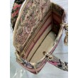 Dior Dioriviera Lady D-Lite Medium Bag Raffia con ricamo Toile de Jouy Sauvage rosa