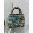 Dior Dioriviera Lady D-Lite Medium Bag Raffia con ricamo Toile de Jouy Sauvage verde