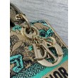 Dior Dioriviera Lady D-Lite Medium Bag Raffia con ricamo Toile de Jouy Sauvage verde