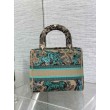 Dior Dioriviera Lady D-Lite Medium Bag Raffia con ricamo Toile de Jouy Sauvage verde